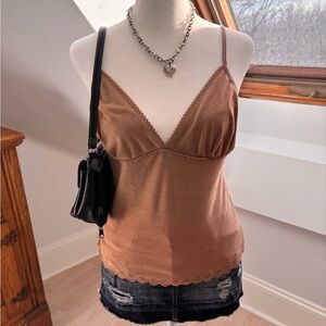 Vintage Joe Boxer Faux Suede Camisole 🤎